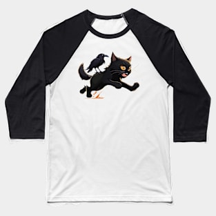 Cat and Crow Baseball T-Shirt